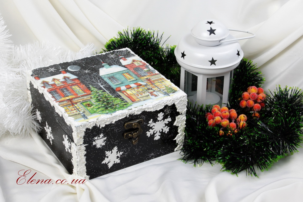 Новогодние флажки в коробе