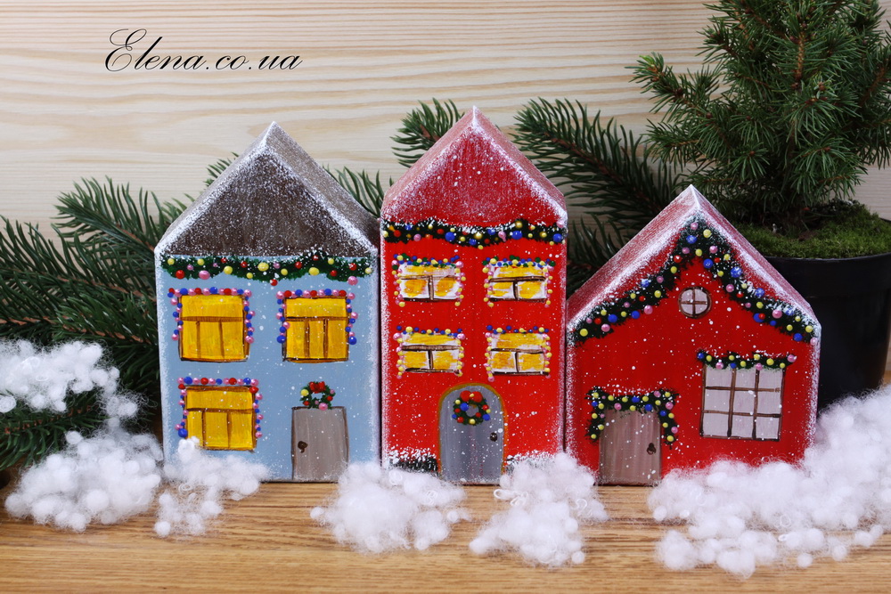 Домики зимой