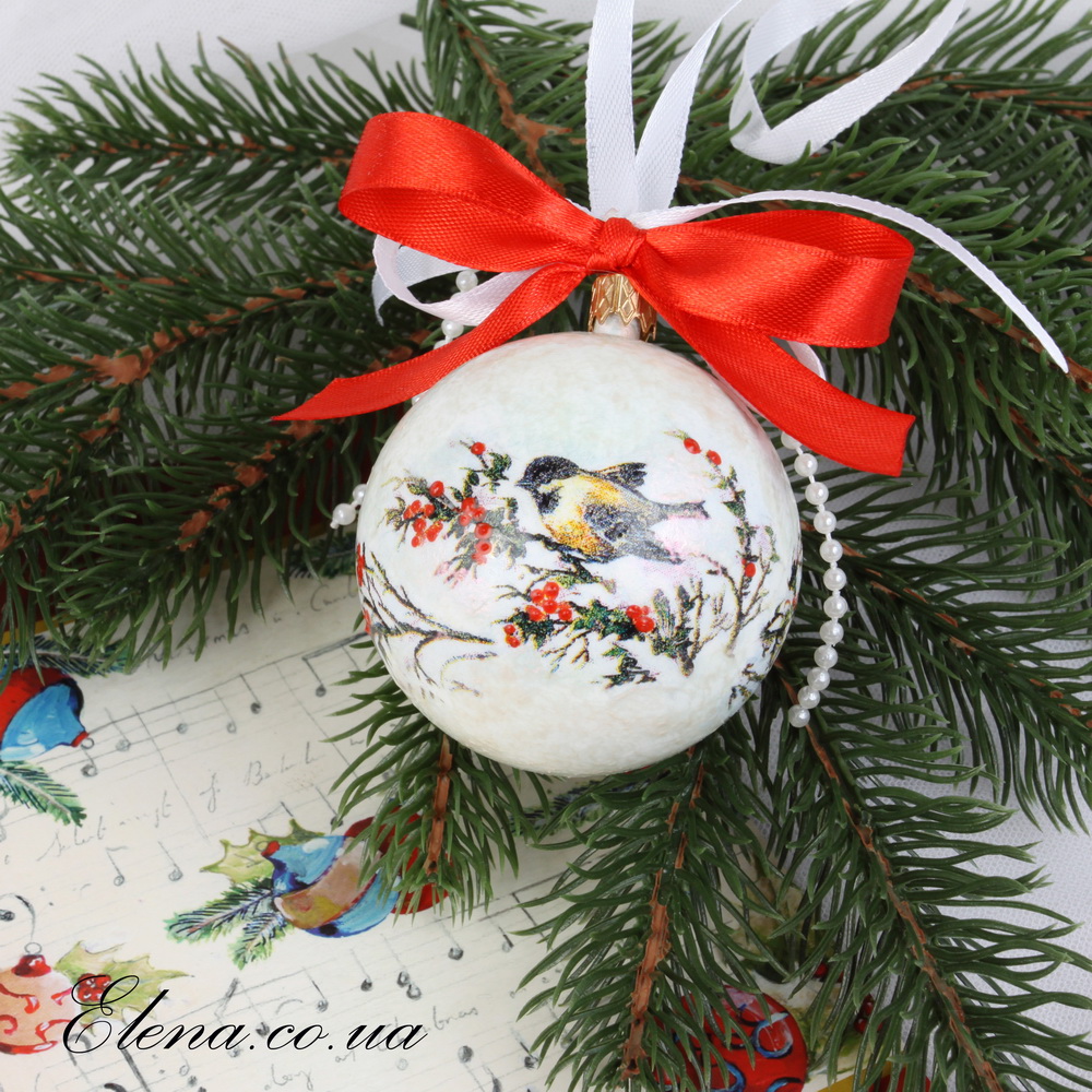 Шар новогодний Птички