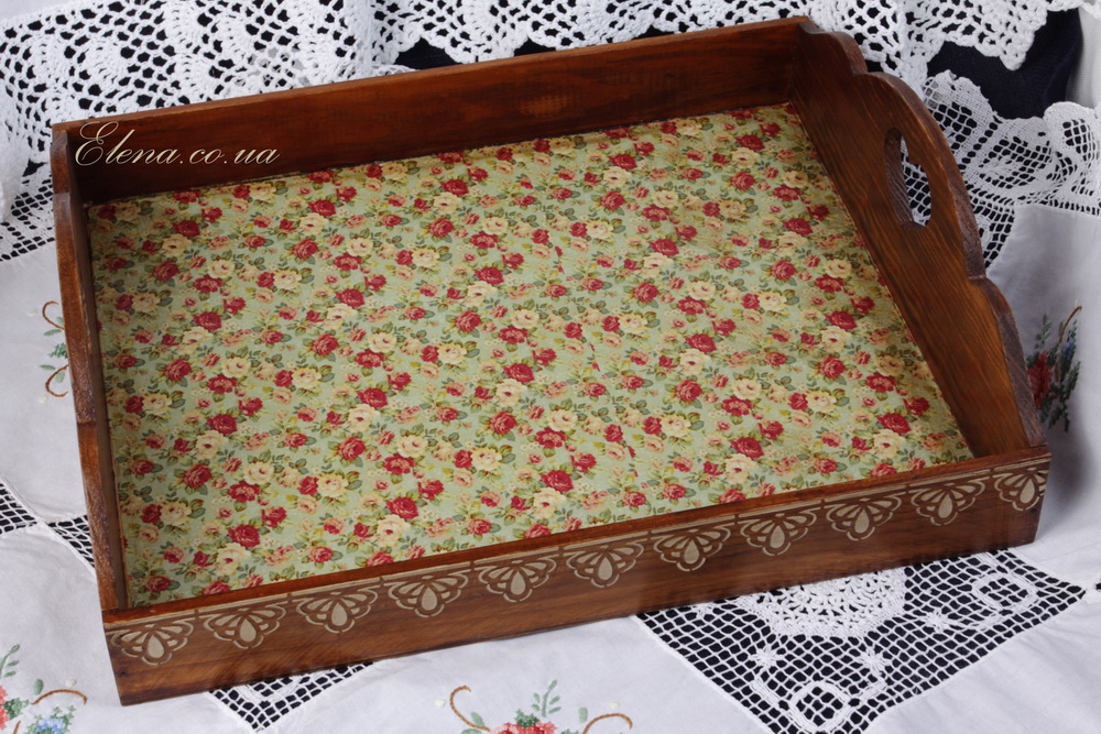Поднос Кружева-цветочки