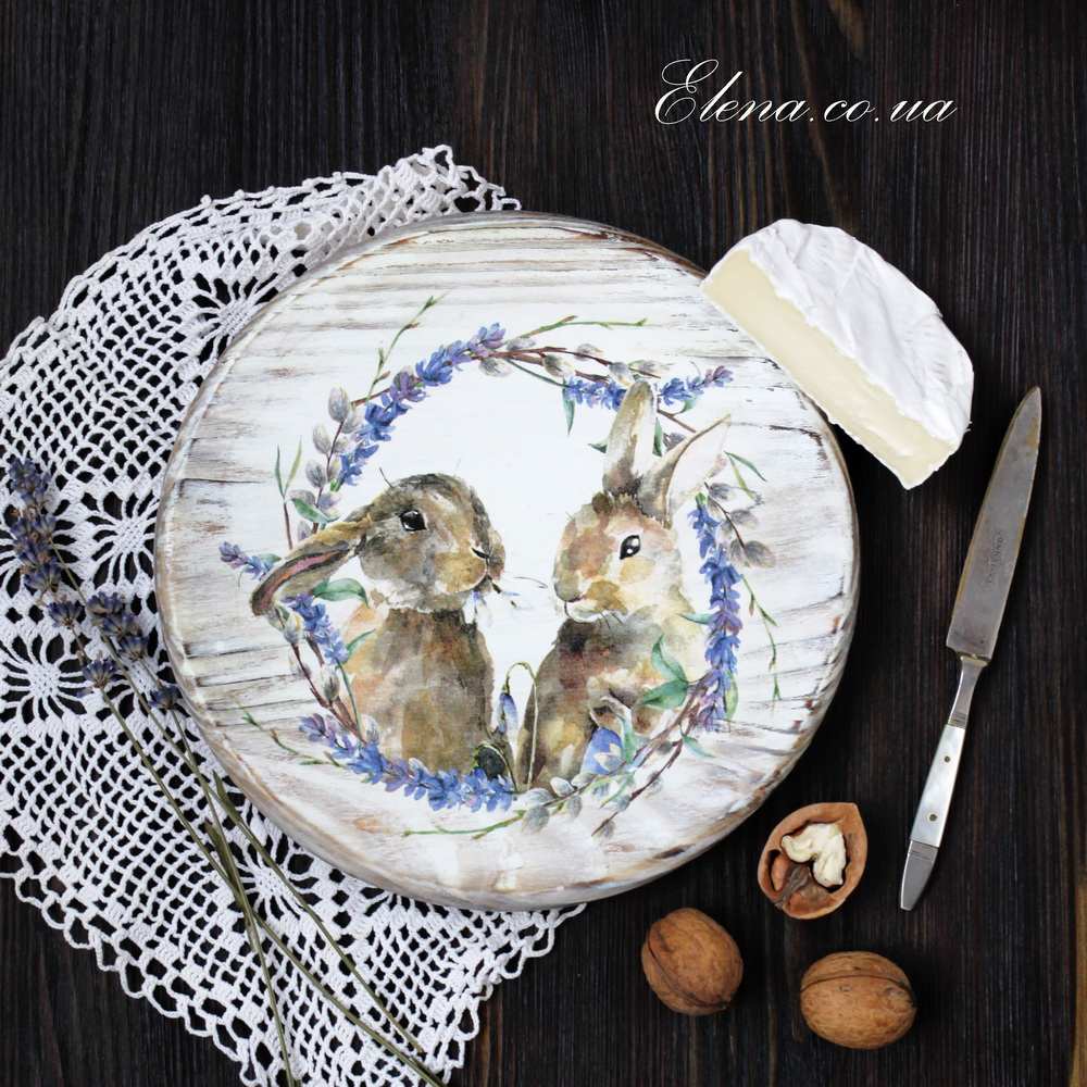 Доска сырная Кролики