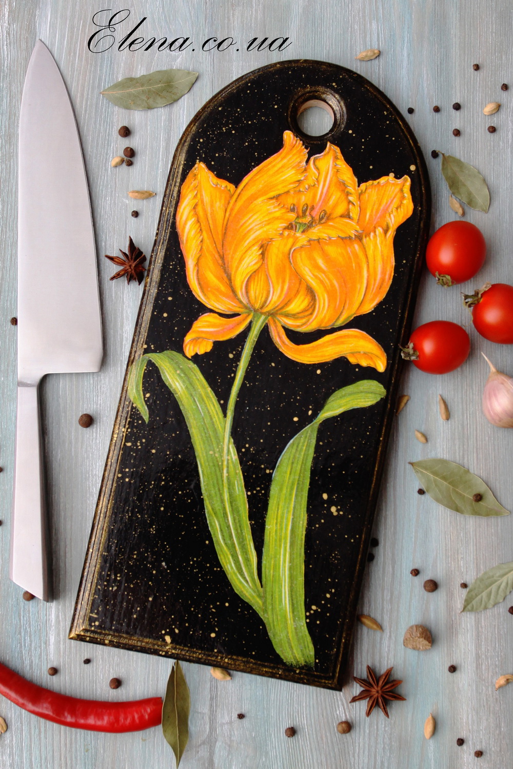 Доска для кухни Тюльпан