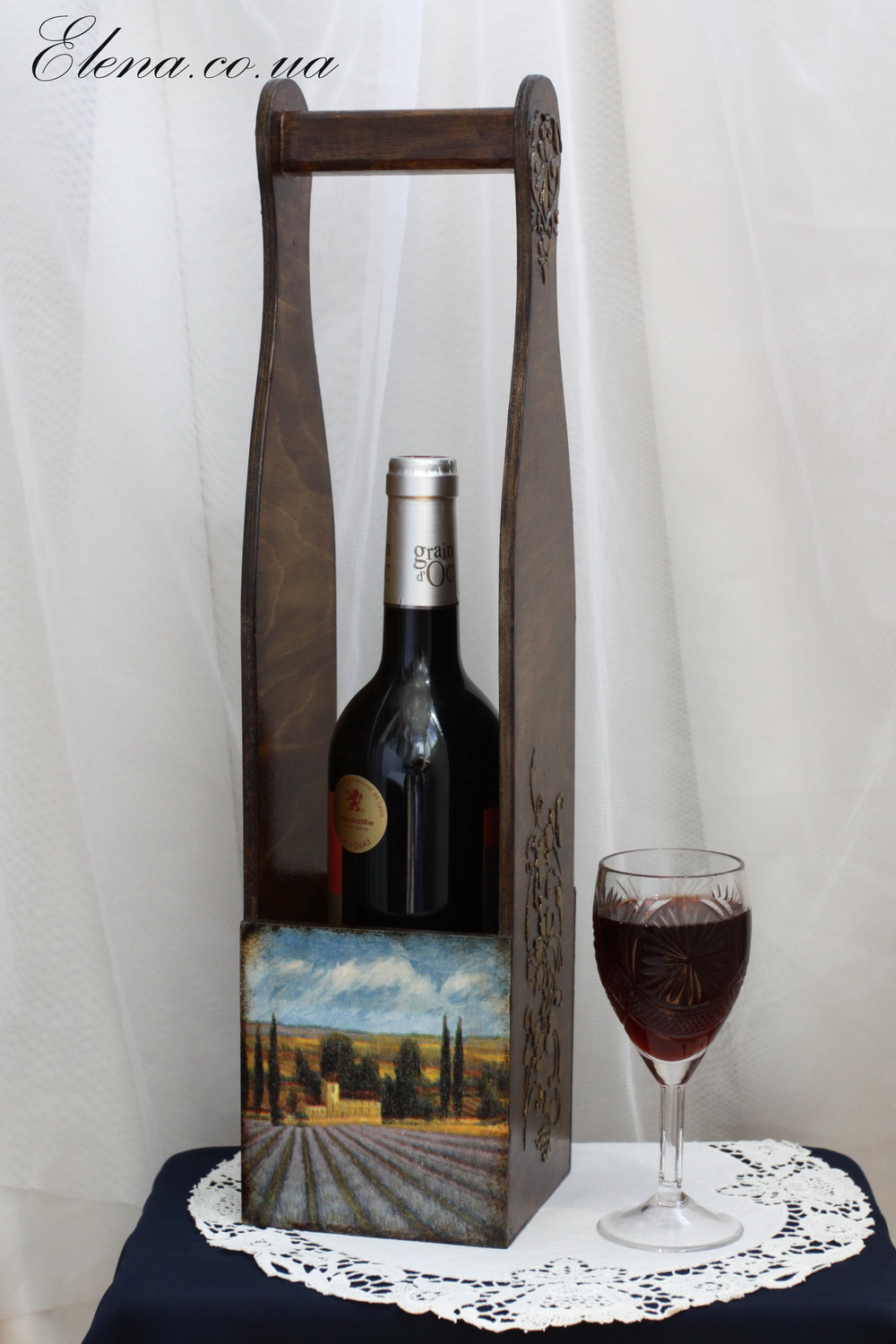 Винный короб с ручкой